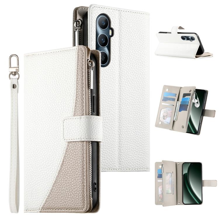 Stitching Multi-card Zipper Wallet Leather Phone Case with Short Strap, For Realme 12 5G / 12x 5G / C65 5G, For Realme GT 6 / GT Neo6 / GT Neo6 SE, For Realme C67 4G / Realme 12 Lite Global, For Realme 12 Pro / 12 Pro+                                  ...