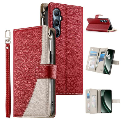 Stitching Multi-card Zipper Wallet Leather Phone Case with Short Strap, For Realme 12 5G / 12x 5G / C65 5G, For Realme GT 6 / GT Neo6 / GT Neo6 SE, For Realme C67 4G / Realme 12 Lite Global, For Realme 12 Pro / 12 Pro+                                  ...