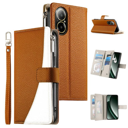 Stitching Multi-card Zipper Wallet Leather Phone Case with Short Strap, For Realme 12 5G / 12x 5G / C65 5G, For Realme GT 6 / GT Neo6 / GT Neo6 SE, For Realme C67 4G / Realme 12 Lite Global, For Realme 12 Pro / 12 Pro+                                  ...