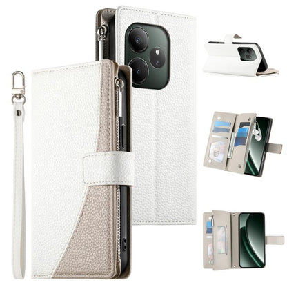 Stitching Multi-card Zipper Wallet Leather Phone Case with Short Strap, For Realme 12 5G / 12x 5G / C65 5G, For Realme GT 6 / GT Neo6 / GT Neo6 SE, For Realme C67 4G / Realme 12 Lite Global, For Realme 12 Pro / 12 Pro+                                  ...