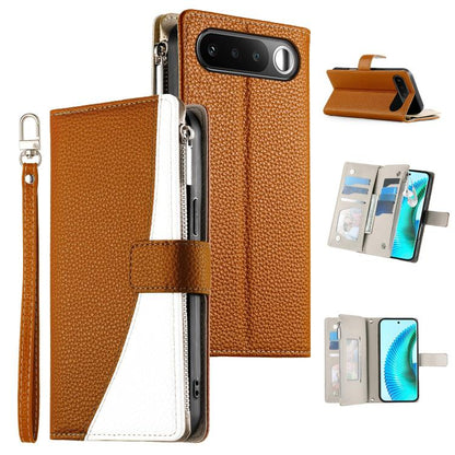 Stitching Multi-card Zipper Wallet Leather Phone Case with Short Strap, For Realme 16T 5G, For Realme C100 4G, For Realme C83 5G / C85 5G / Realme 15x 5G, For Realme 16 5G, For Realme 16 Pro+ 5G, For Realme 16 Pro 5G, For Realme C85 Pro 4G             ...
