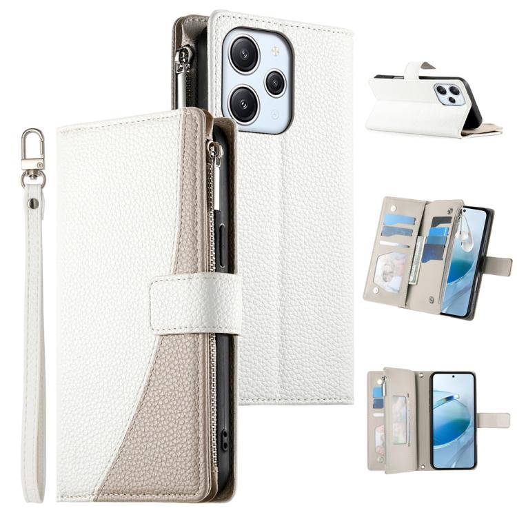 Stitching Multi-card Zipper Wallet Leather Phone Case with Short Strap, For Redmi K70E / Xiaomi Poco X6 Pro, For Redmi Note 13 Pro / Xiaomi Poco X6, For Redmi Note 13 5G Global, For Redmi Note 13 Pro+ Global, For Redmi 12 4G / 5G / Note 12R            ...