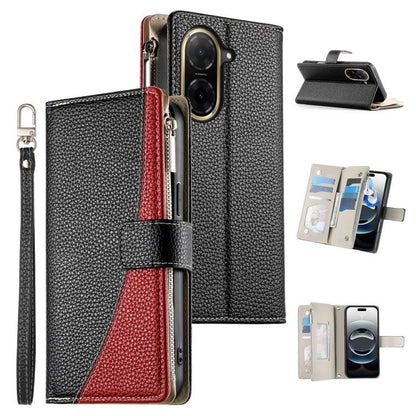 Stitching Multi-card Zipper Wallet Leather Phone Case with Short Strap, For Redmi A7 Pro 4G / 5G 171mm / Poco C85x 5G, For Redmi 15a 5G, For Redmi Turbo 5 Max 5G / Poco X8 Pro Max 5G, For Redmi Note 15 Pro+ 5G 163.3mm / Poco M8 Pro 5G                  ...