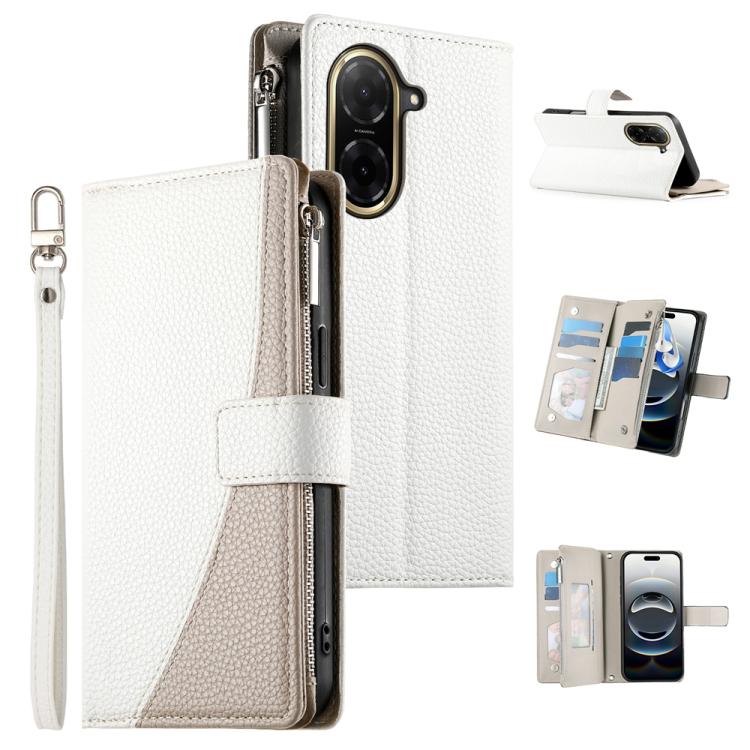 Stitching Multi-card Zipper Wallet Leather Phone Case with Short Strap, For Redmi A7 Pro 4G / 5G 171mm / Poco C85x 5G, For Redmi 15a 5G, For Redmi Turbo 5 Max 5G / Poco X8 Pro Max 5G, For Redmi Note 15 Pro+ 5G 163.3mm / Poco M8 Pro 5G                  ...