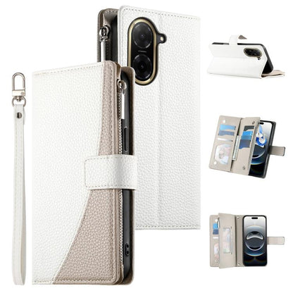 Stitching Multi-card Zipper Wallet Leather Phone Case with Short Strap, For Redmi A7 Pro 4G / 5G 171mm / Poco C85x 5G, For Redmi 15a 5G, For Redmi Turbo 5 Max 5G / Poco X8 Pro Max 5G, For Redmi Note 15 Pro+ 5G 163.3mm / Poco M8 Pro 5G                  ...