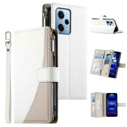 Stitching Multi-card Zipper Wallet Leather Phone Case with Short Strap, For Redmi K70E / Xiaomi Poco X6 Pro, For Redmi Note 13 Pro / Xiaomi Poco X6, For Redmi Note 13 5G Global, For Redmi Note 13 Pro+ Global, For Redmi 12 4G / 5G / Note 12R            ...