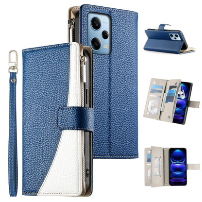 Stitching Multi-card Zipper Wallet Leather Phone Case with Short Strap, For Redmi K70E / Xiaomi Poco X6 Pro, For Redmi Note 13 Pro / Xiaomi Poco X6, For Redmi Note 13 5G Global, For Redmi Note 13 Pro+ Global, For Redmi 12 4G / 5G / Note 12R            ...