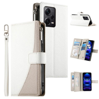 Stitching Multi-card Zipper Wallet Leather Phone Case with Short Strap, For Redmi K70E / Xiaomi Poco X6 Pro, For Redmi Note 13 Pro / Xiaomi Poco X6, For Redmi Note 13 5G Global, For Redmi Note 13 Pro+ Global, For Redmi 12 4G / 5G / Note 12R            ...