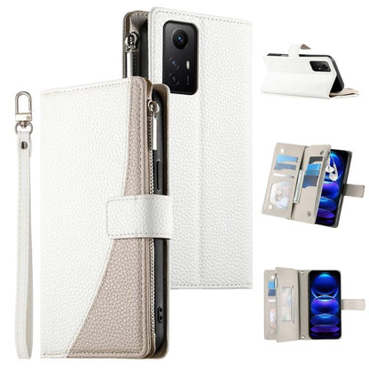 Stitching Multi-card Zipper Wallet Leather Phone Case with Short Strap, For Redmi K70E / Xiaomi Poco X6 Pro, For Redmi Note 13 Pro / Xiaomi Poco X6, For Redmi Note 13 5G Global, For Redmi Note 13 Pro+ Global, For Redmi 12 4G / 5G / Note 12R            ...