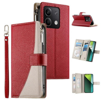 Stitching Multi-card Zipper Wallet Leather Phone Case with Short Strap, For Redmi K70E / Xiaomi Poco X6 Pro, For Redmi Note 13 Pro / Xiaomi Poco X6, For Redmi Note 13 5G Global, For Redmi Note 13 Pro+ Global, For Redmi 12 4G / 5G / Note 12R            ...