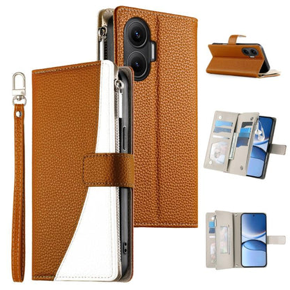 Stitching Multi-card Zipper Wallet Leather Phone Case with Short Strap, For Redmi A7 Pro 4G / 5G 171mm / Poco C85x 5G, For Redmi 15a 5G, For Redmi Turbo 5 Max 5G / Poco X8 Pro Max 5G, For Redmi Note 15 Pro+ 5G 163.3mm / Poco M8 Pro 5G                  ...