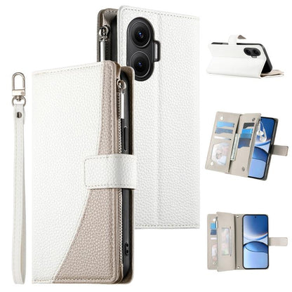 Stitching Multi-card Zipper Wallet Leather Phone Case with Short Strap, For Redmi A7 Pro 4G / 5G 171mm / Poco C85x 5G, For Redmi 15a 5G, For Redmi Turbo 5 Max 5G / Poco X8 Pro Max 5G, For Redmi Note 15 Pro+ 5G 163.3mm / Poco M8 Pro 5G                  ...