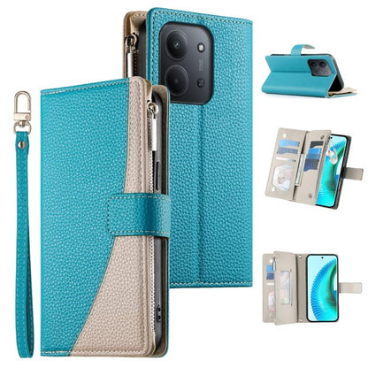 Stitching Multi-card Zipper Wallet Leather Phone Case with Short Strap, For Redmi A7 Pro 4G / 5G 171mm / Poco C85x 5G, For Redmi 15a 5G, For Redmi Turbo 5 Max 5G / Poco X8 Pro Max 5G, For Redmi Note 15 Pro+ 5G 163.3mm / Poco M8 Pro 5G                  ...