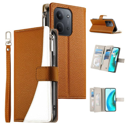 Stitching Multi-card Zipper Wallet Leather Phone Case with Short Strap, For Redmi A7 Pro 4G / 5G 171mm / Poco C85x 5G, For Redmi 15a 5G, For Redmi Turbo 5 Max 5G / Poco X8 Pro Max 5G, For Redmi Note 15 Pro+ 5G 163.3mm / Poco M8 Pro 5G                  ...