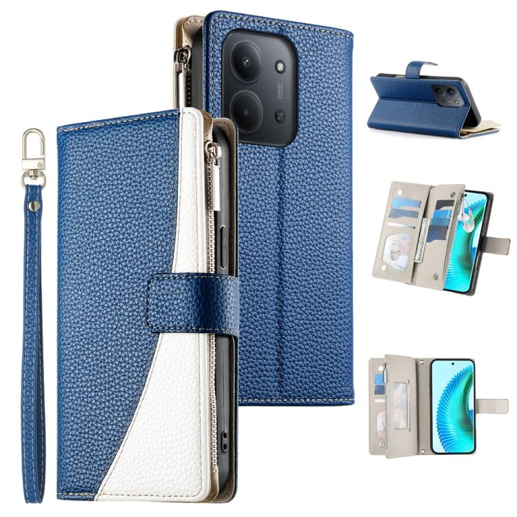 Stitching Multi-card Zipper Wallet Leather Phone Case with Short Strap, For Redmi A7 Pro 4G / 5G 171mm / Poco C85x 5G, For Redmi 15a 5G, For Redmi Turbo 5 Max 5G / Poco X8 Pro Max 5G, For Redmi Note 15 Pro+ 5G 163.3mm / Poco M8 Pro 5G                  ...