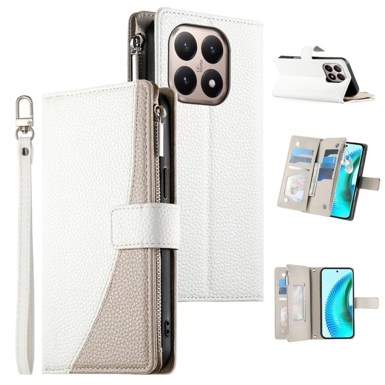 Stitching Multi-card Zipper Wallet Leather Phone Case with Short Strap, For Redmi A7 Pro 4G / 5G 171mm / Poco C85x 5G, For Redmi 15a 5G, For Redmi Turbo 5 Max 5G / Poco X8 Pro Max 5G, For Redmi Note 15 Pro+ 5G 163.3mm / Poco M8 Pro 5G                  ...