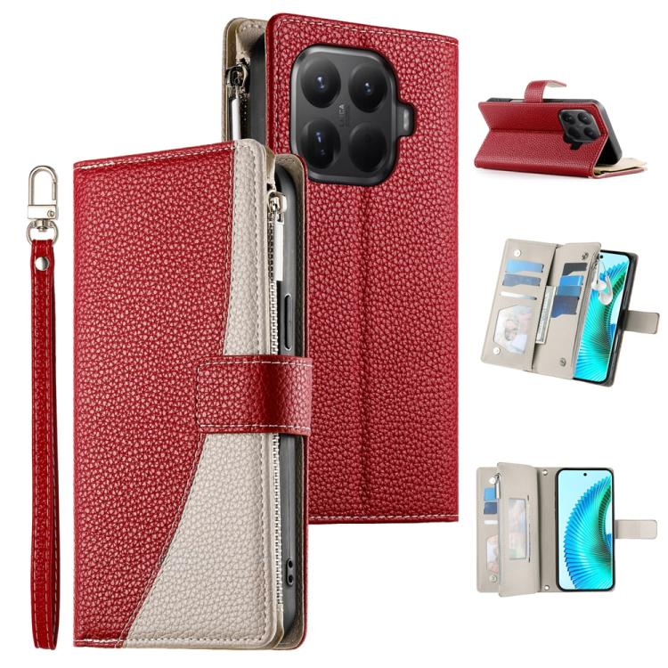 Stitching Multi-card Zipper Wallet Leather Phone Case with Short Strap, For Redmi A7 Pro 4G / 5G 171mm / Poco C85x 5G, For Redmi 15a 5G, For Redmi Turbo 5 Max 5G / Poco X8 Pro Max 5G, For Redmi Note 15 Pro+ 5G 163.3mm / Poco M8 Pro 5G                  ...