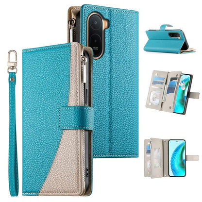 Stitching Multi-card Zipper Wallet Leather Phone Case with Short Strap, For Redmi A7 Pro 4G / 5G 171mm / Poco C85x 5G, For Redmi 15a 5G, For Redmi Turbo 5 Max 5G / Poco X8 Pro Max 5G, For Redmi Note 15 Pro+ 5G 163.3mm / Poco M8 Pro 5G                  ...