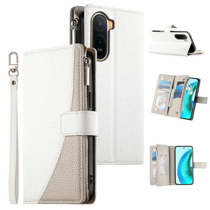 Stitching Multi-card Zipper Wallet Leather Phone Case with Short Strap, For Redmi A7 Pro 4G / 5G 171mm / Poco C85x 5G, For Redmi 15a 5G, For Redmi Turbo 5 Max 5G / Poco X8 Pro Max 5G, For Redmi Note 15 Pro+ 5G 163.3mm / Poco M8 Pro 5G                  ...