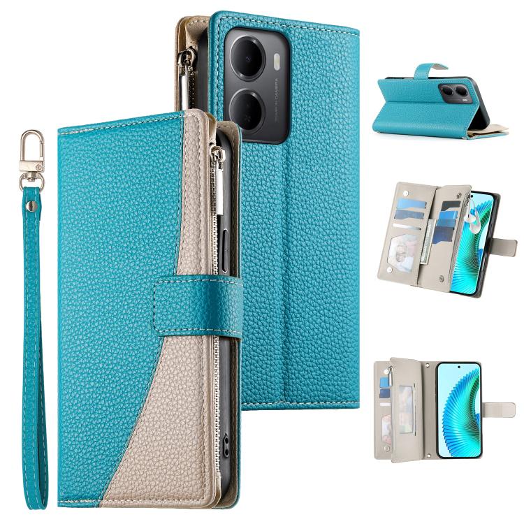 Stitching Multi-card Zipper Wallet Leather Phone Case with Short Strap, For Redmi A7 Pro 4G / 5G 171mm / Poco C85x 5G, For Redmi 15a 5G, For Redmi Turbo 5 Max 5G / Poco X8 Pro Max 5G, For Redmi Note 15 Pro+ 5G 163.3mm / Poco M8 Pro 5G                  ...