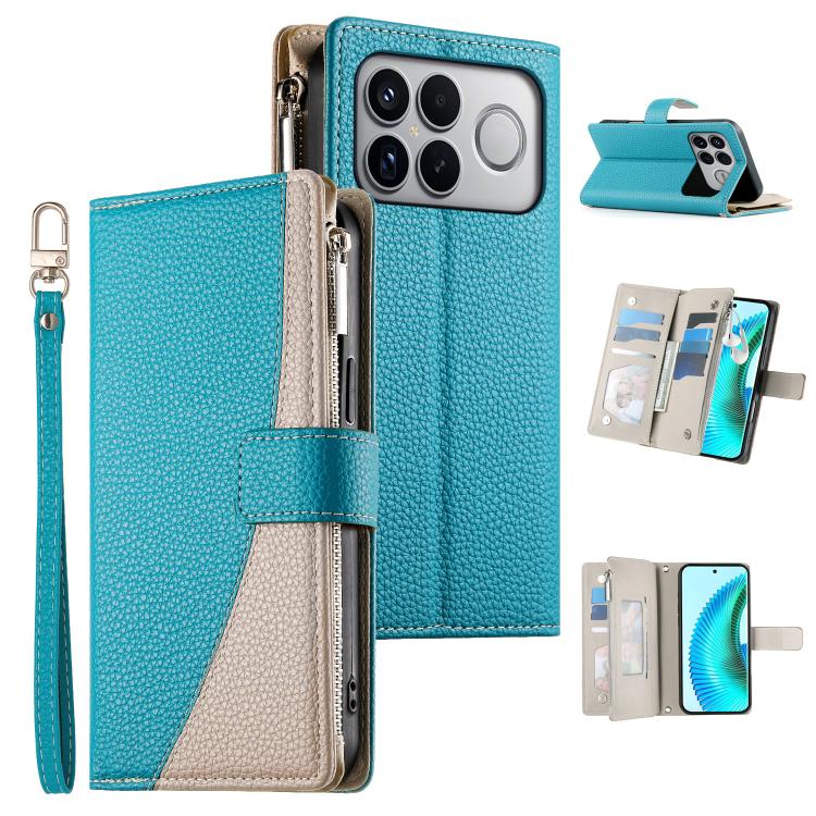 Stitching Multi-card Zipper Wallet Leather Phone Case with Short Strap, For Redmi A7 Pro 4G / 5G 171mm / Poco C85x 5G, For Redmi 15a 5G, For Redmi Turbo 5 Max 5G / Poco X8 Pro Max 5G, For Redmi Note 15 Pro+ 5G 163.3mm / Poco M8 Pro 5G                  ...