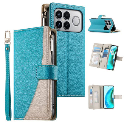 Stitching Multi-card Zipper Wallet Leather Phone Case with Short Strap, For Redmi A7 Pro 4G / 5G 171mm / Poco C85x 5G, For Redmi 15a 5G, For Redmi Turbo 5 Max 5G / Poco X8 Pro Max 5G, For Redmi Note 15 Pro+ 5G 163.3mm / Poco M8 Pro 5G                  ...