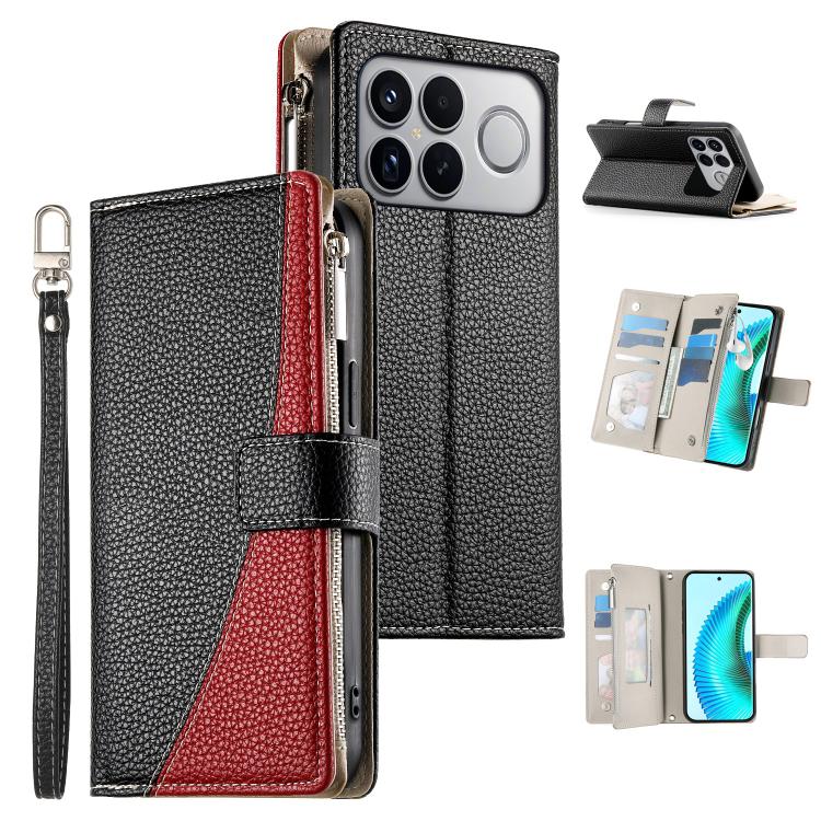 Stitching Multi-card Zipper Wallet Leather Phone Case with Short Strap, For Redmi A7 Pro 4G / 5G 171mm / Poco C85x 5G, For Redmi 15a 5G, For Redmi Turbo 5 Max 5G / Poco X8 Pro Max 5G, For Redmi Note 15 Pro+ 5G 163.3mm / Poco M8 Pro 5G                  ...