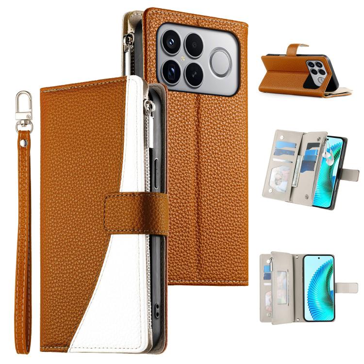 Stitching Multi-card Zipper Wallet Leather Phone Case with Short Strap, For Redmi A7 Pro 4G / 5G 171mm / Poco C85x 5G, For Redmi 15a 5G, For Redmi Turbo 5 Max 5G / Poco X8 Pro Max 5G, For Redmi Note 15 Pro+ 5G 163.3mm / Poco M8 Pro 5G                  ...