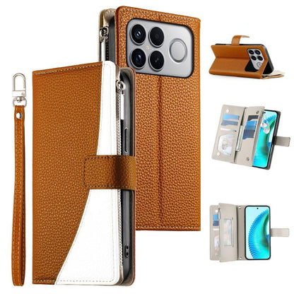 Stitching Multi-card Zipper Wallet Leather Phone Case with Short Strap, For Redmi A7 Pro 4G / 5G 171mm / Poco C85x 5G, For Redmi 15a 5G, For Redmi Turbo 5 Max 5G / Poco X8 Pro Max 5G, For Redmi Note 15 Pro+ 5G 163.3mm / Poco M8 Pro 5G                  ...