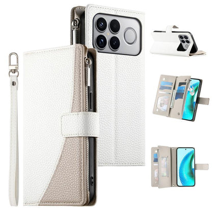 Stitching Multi-card Zipper Wallet Leather Phone Case with Short Strap, For Redmi A7 Pro 4G / 5G 171mm / Poco C85x 5G, For Redmi 15a 5G, For Redmi Turbo 5 Max 5G / Poco X8 Pro Max 5G, For Redmi Note 15 Pro+ 5G 163.3mm / Poco M8 Pro 5G                  ...