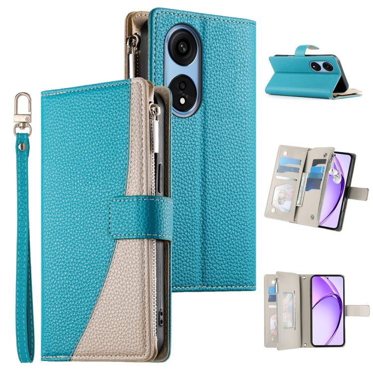 Stitching Multi-card Zipper Wallet Leather Phone Case with Short Strap, For OPPO Reno11 F / F25 Pro India, For OPPO Reno11 Global, For OPPO Reno11 Pro Global, For OPPO A18 / A38 Global, For OPPO A58 4G Global, For OPPO Reno10 / Reno10 Pro Global       ...