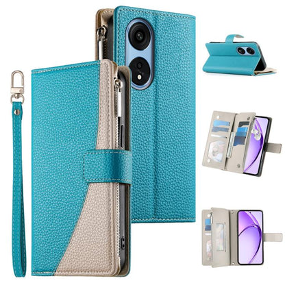 Stitching Multi-card Zipper Wallet Leather Phone Case with Short Strap, For OPPO Reno11 F / F25 Pro India, For OPPO Reno11 Global, For OPPO Reno11 Pro Global, For OPPO A18 / A38 Global, For OPPO A58 4G Global, For OPPO Reno10 / Reno10 Pro Global       ...