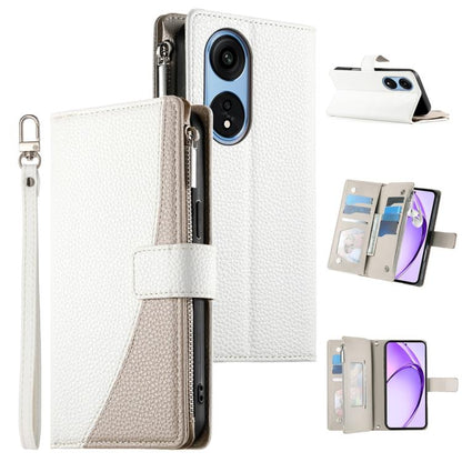 Stitching Multi-card Zipper Wallet Leather Phone Case with Short Strap, For OPPO Reno11 F / F25 Pro India, For OPPO Reno11 Global, For OPPO Reno11 Pro Global, For OPPO A18 / A38 Global, For OPPO A58 4G Global, For OPPO Reno10 / Reno10 Pro Global       ...