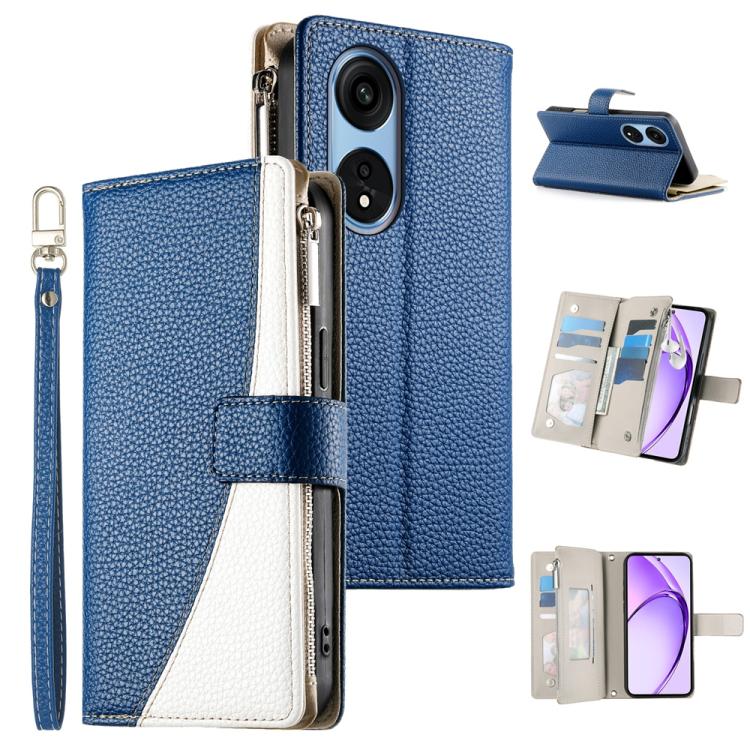 Stitching Multi-card Zipper Wallet Leather Phone Case with Short Strap, For OPPO Reno11 F / F25 Pro India, For OPPO Reno11 Global, For OPPO Reno11 Pro Global, For OPPO A18 / A38 Global, For OPPO A58 4G Global, For OPPO Reno10 / Reno10 Pro Global       ...