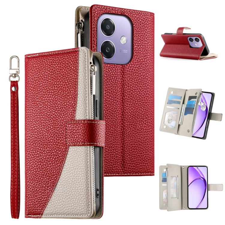 Stitching Multi-card Zipper Wallet Leather Phone Case with Short Strap, For OPPO Reno16 F 5G / Reno16 FS 5G, For OPPO Reno15 F 5G, For OPPO Reno15 5G / Reno 15c 5G, For OPPO A6x 5G / A6 5G Global, For OPPO A6 Pro 4G / 5G Global / F31 5G                ...