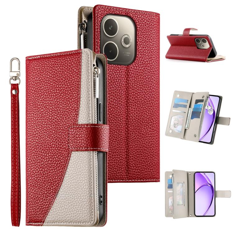 Stitching Multi-card Zipper Wallet Leather Phone Case with Short Strap, For OPPO Reno16 F 5G / Reno16 FS 5G, For OPPO Reno15 F 5G, For OPPO Reno15 5G / Reno 15c 5G, For OPPO A6x 5G / A6 5G Global, For OPPO A6 Pro 4G / 5G Global / F31 5G                ...