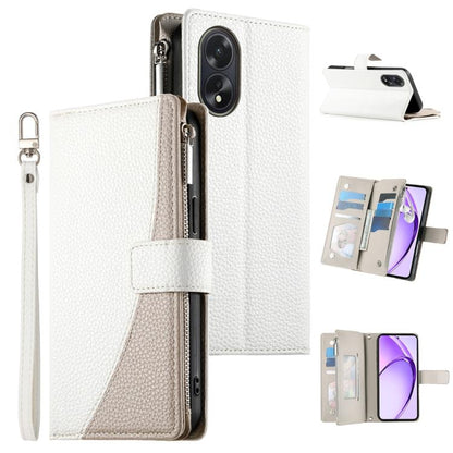 Stitching Multi-card Zipper Wallet Leather Phone Case with Short Strap, For OPPO Reno11 F / F25 Pro India, For OPPO Reno11 Global, For OPPO Reno11 Pro Global, For OPPO A18 / A38 Global, For OPPO A58 4G Global, For OPPO Reno10 / Reno10 Pro Global       ...