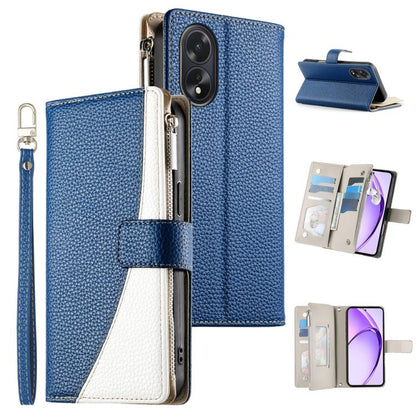 Stitching Multi-card Zipper Wallet Leather Phone Case with Short Strap, For OPPO Reno11 F / F25 Pro India, For OPPO Reno11 Global, For OPPO Reno11 Pro Global, For OPPO A18 / A38 Global, For OPPO A58 4G Global, For OPPO Reno10 / Reno10 Pro Global       ...
