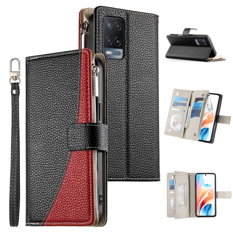 Stitching Multi-card Zipper Wallet Leather Phone Case with Short Strap, For OPPO Reno11 F / F25 Pro India, For OPPO Reno11 Global, For OPPO Reno11 Pro Global, For OPPO A18 / A38 Global, For OPPO A58 4G Global, For OPPO Reno10 / Reno10 Pro Global       ...