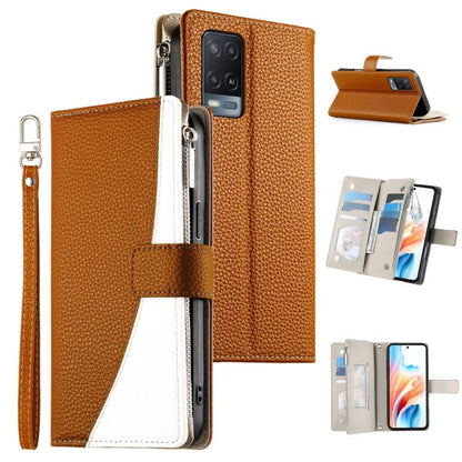 Stitching Multi-card Zipper Wallet Leather Phone Case with Short Strap, For OPPO Reno11 F / F25 Pro India, For OPPO Reno11 Global, For OPPO Reno11 Pro Global, For OPPO A18 / A38 Global, For OPPO A58 4G Global, For OPPO Reno10 / Reno10 Pro Global       ...