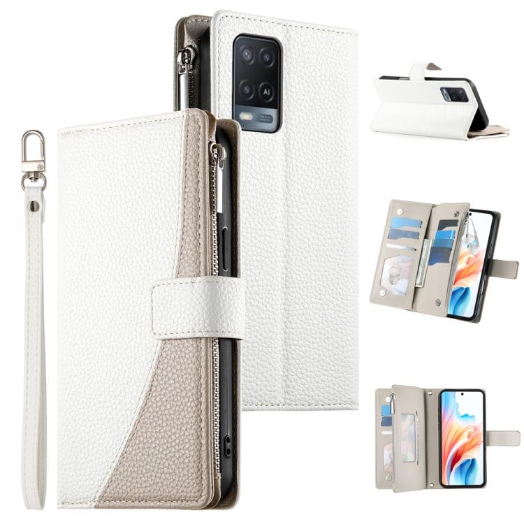 Stitching Multi-card Zipper Wallet Leather Phone Case with Short Strap, For OPPO Reno11 F / F25 Pro India, For OPPO Reno11 Global, For OPPO Reno11 Pro Global, For OPPO A18 / A38 Global, For OPPO A58 4G Global, For OPPO Reno10 / Reno10 Pro Global       ...