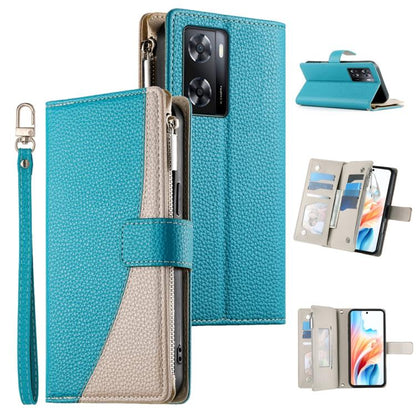 Stitching Multi-card Zipper Wallet Leather Phone Case with Short Strap, For OPPO Reno11 F / F25 Pro India, For OPPO Reno11 Global, For OPPO Reno11 Pro Global, For OPPO A18 / A38 Global, For OPPO A58 4G Global, For OPPO Reno10 / Reno10 Pro Global       ...