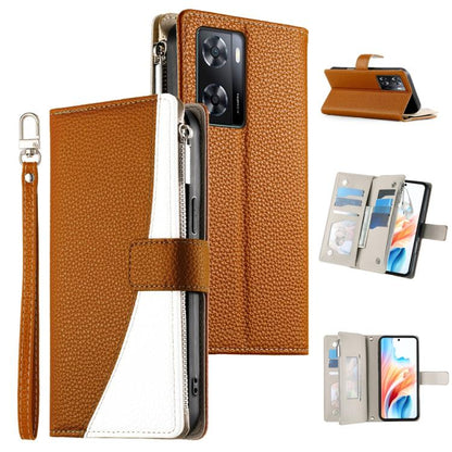 Stitching Multi-card Zipper Wallet Leather Phone Case with Short Strap, For OPPO Reno11 F / F25 Pro India, For OPPO Reno11 Global, For OPPO Reno11 Pro Global, For OPPO A18 / A38 Global, For OPPO A58 4G Global, For OPPO Reno10 / Reno10 Pro Global       ...