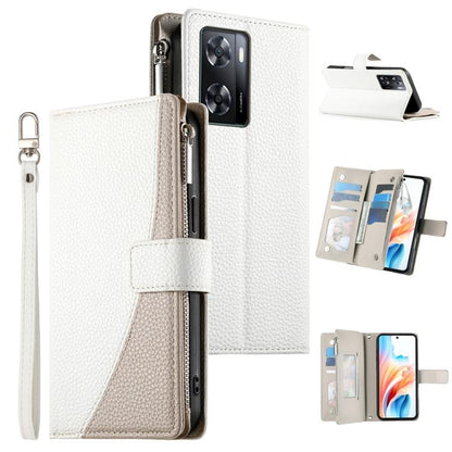 Stitching Multi-card Zipper Wallet Leather Phone Case with Short Strap, For OPPO Reno11 F / F25 Pro India, For OPPO Reno11 Global, For OPPO Reno11 Pro Global, For OPPO A18 / A38 Global, For OPPO A58 4G Global, For OPPO Reno10 / Reno10 Pro Global       ...