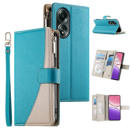 Stitching Multi-card Zipper Wallet Leather Phone Case with Short Strap, For OPPO Reno11 F / F25 Pro India, For OPPO Reno11 Global, For OPPO Reno11 Pro Global, For OPPO A18 / A38 Global, For OPPO A58 4G Global, For OPPO Reno10 / Reno10 Pro Global       ...