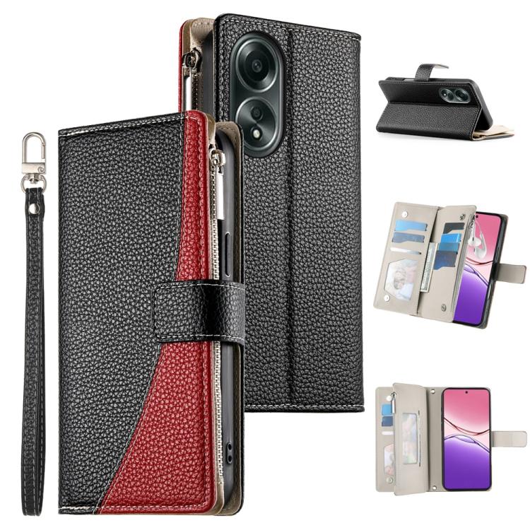 Stitching Multi-card Zipper Wallet Leather Phone Case with Short Strap, For OPPO Reno11 F / F25 Pro India, For OPPO Reno11 Global, For OPPO Reno11 Pro Global, For OPPO A18 / A38 Global, For OPPO A58 4G Global, For OPPO Reno10 / Reno10 Pro Global       ...