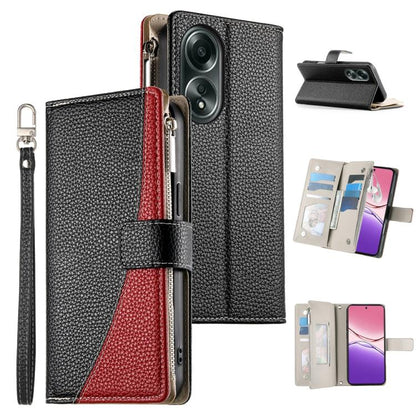 Stitching Multi-card Zipper Wallet Leather Phone Case with Short Strap, For OPPO Reno11 F / F25 Pro India, For OPPO Reno11 Global, For OPPO Reno11 Pro Global, For OPPO A18 / A38 Global, For OPPO A58 4G Global, For OPPO Reno10 / Reno10 Pro Global       ...