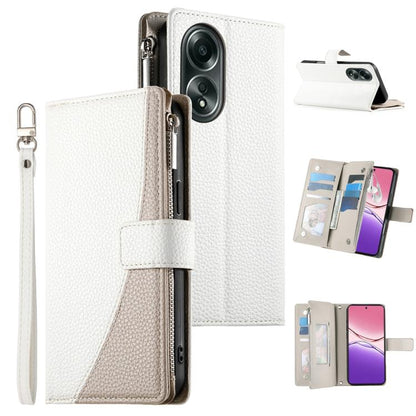 Stitching Multi-card Zipper Wallet Leather Phone Case with Short Strap, For OPPO Reno11 F / F25 Pro India, For OPPO Reno11 Global, For OPPO Reno11 Pro Global, For OPPO A18 / A38 Global, For OPPO A58 4G Global, For OPPO Reno10 / Reno10 Pro Global       ...