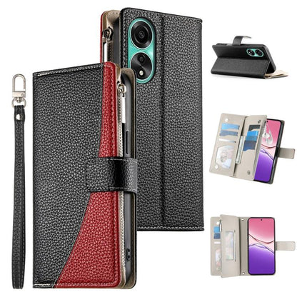 Stitching Multi-card Zipper Wallet Leather Phone Case with Short Strap, For OPPO Reno11 F / F25 Pro India, For OPPO Reno11 Global, For OPPO Reno11 Pro Global, For OPPO A18 / A38 Global, For OPPO A58 4G Global, For OPPO Reno10 / Reno10 Pro Global       ...