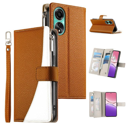 Stitching Multi-card Zipper Wallet Leather Phone Case with Short Strap, For OPPO Reno11 F / F25 Pro India, For OPPO Reno11 Global, For OPPO Reno11 Pro Global, For OPPO A18 / A38 Global, For OPPO A58 4G Global, For OPPO Reno10 / Reno10 Pro Global       ...